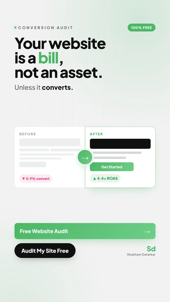 Free website conversion audit — turn your site from a bill into an asset